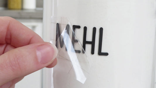Selbstklebende Labels für Vorratsgläser mit Holzdeckel