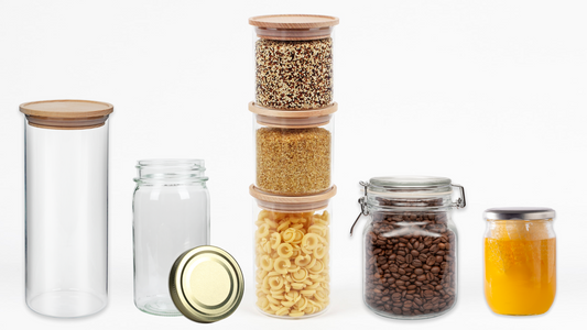 Vorratsgläser verschiedene Materialien und Arten