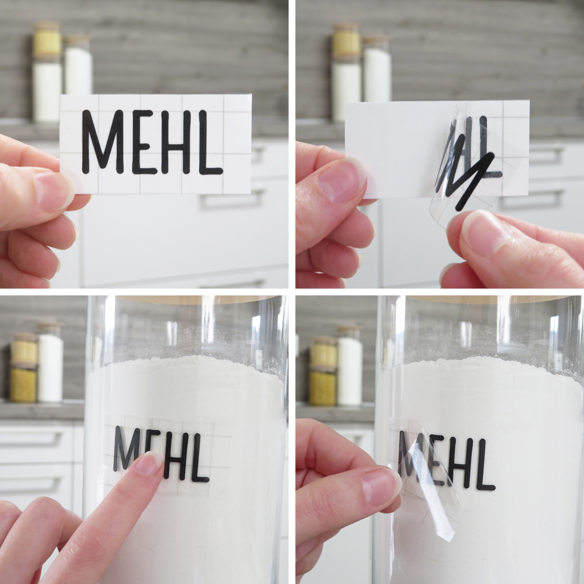 Anleitung Etiketten auf Vorratsglas kleben