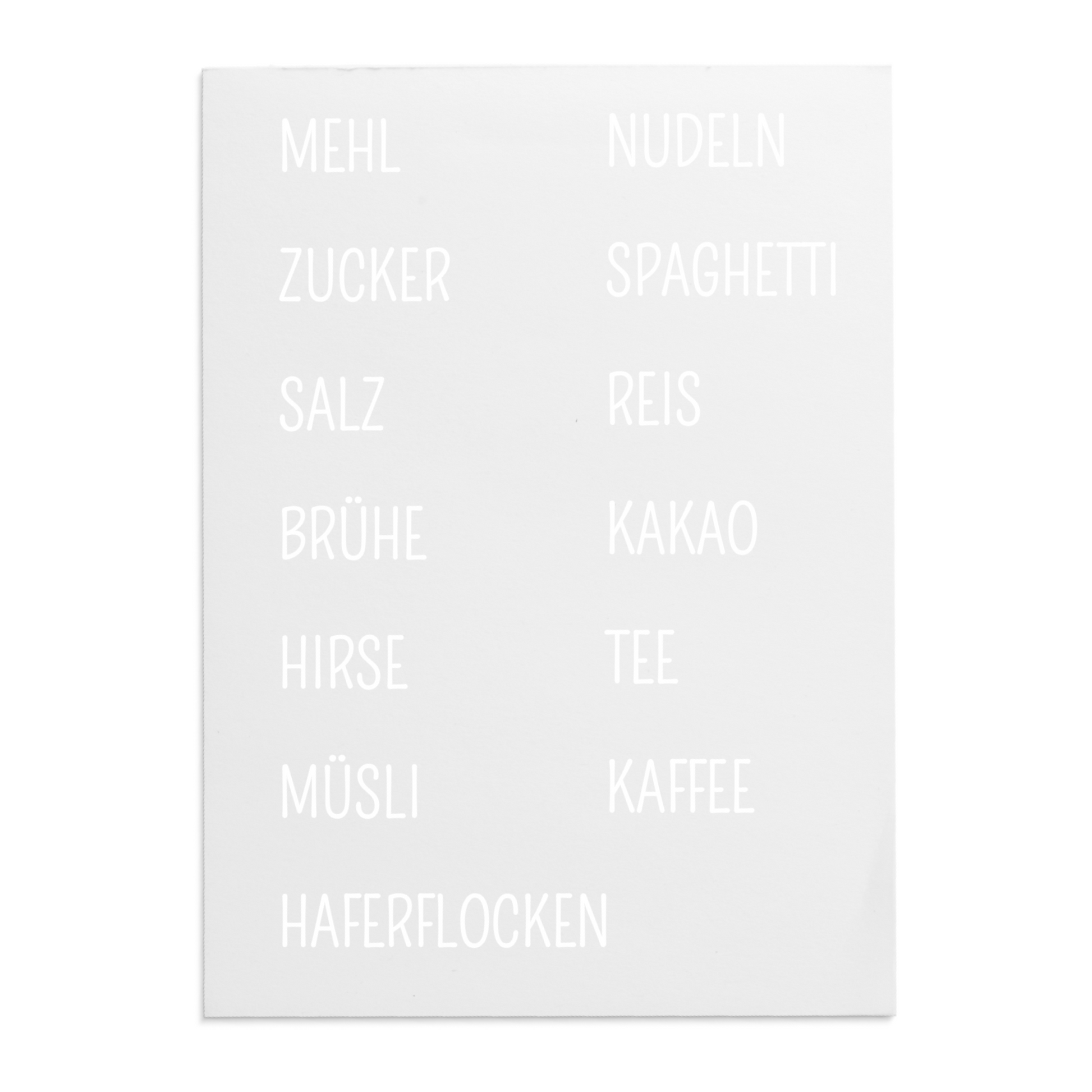 Etiketten Aufkleber Labels Beschriftung Vorratsgläser Druckschrift weiß