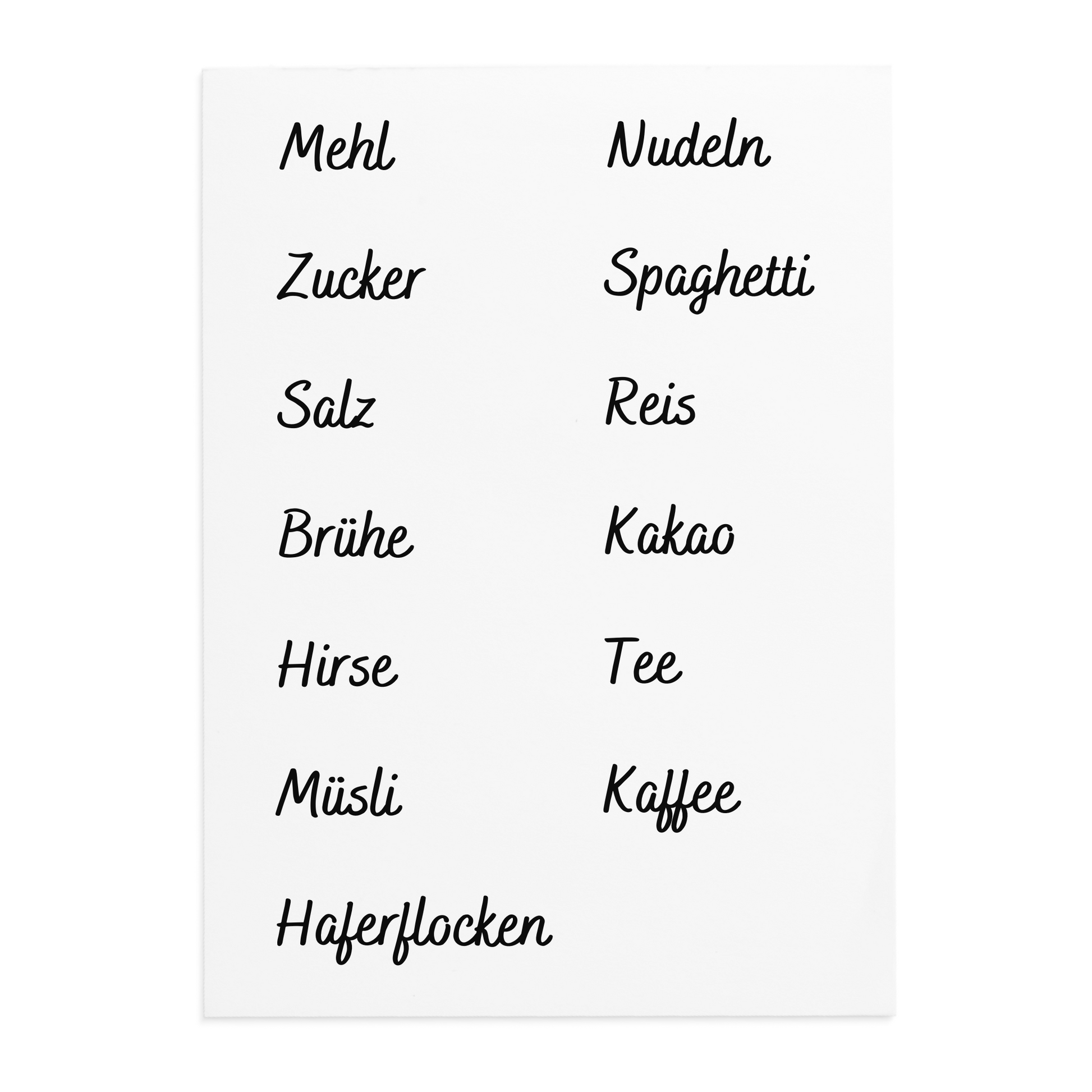 Etiketten Aufkleber Labels Beschriftung Vorratsgläser Handschrift schwarz