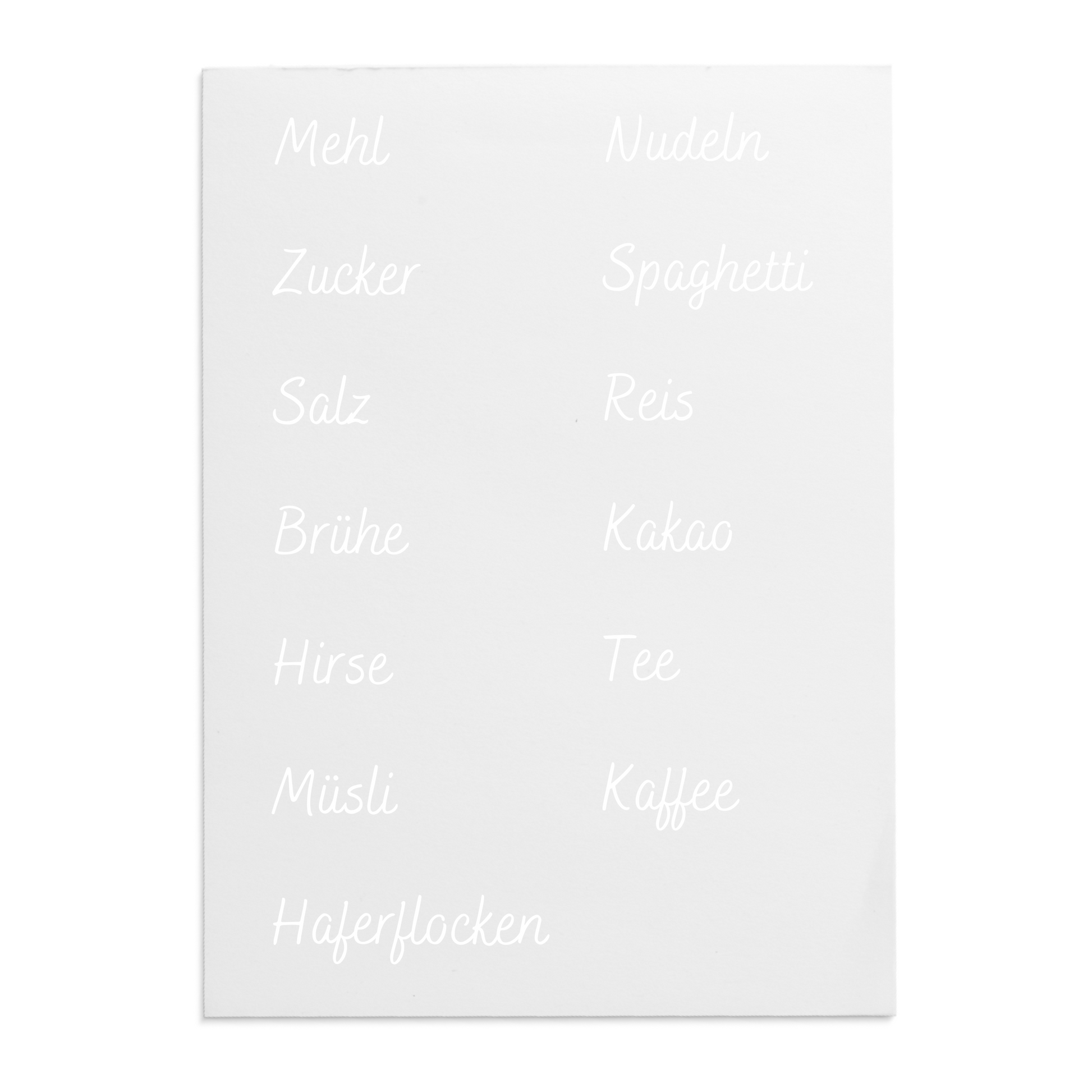 Etiketten Aufkleber Labels Beschriftung Vorratsgläser Handschrift weiß