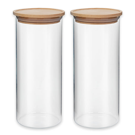 Vorratsgläser Set mit Holzdeckel, stapelbar, 1500 ml